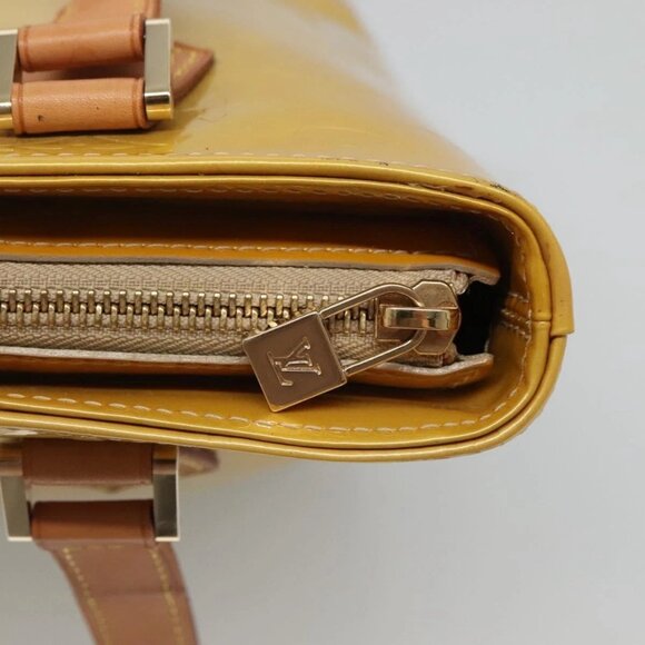 LOUIS VUITTON Monogram Vernis Houston Hand Bag Beige M91004 LV Auth ep8871 - Picture 10 of 16